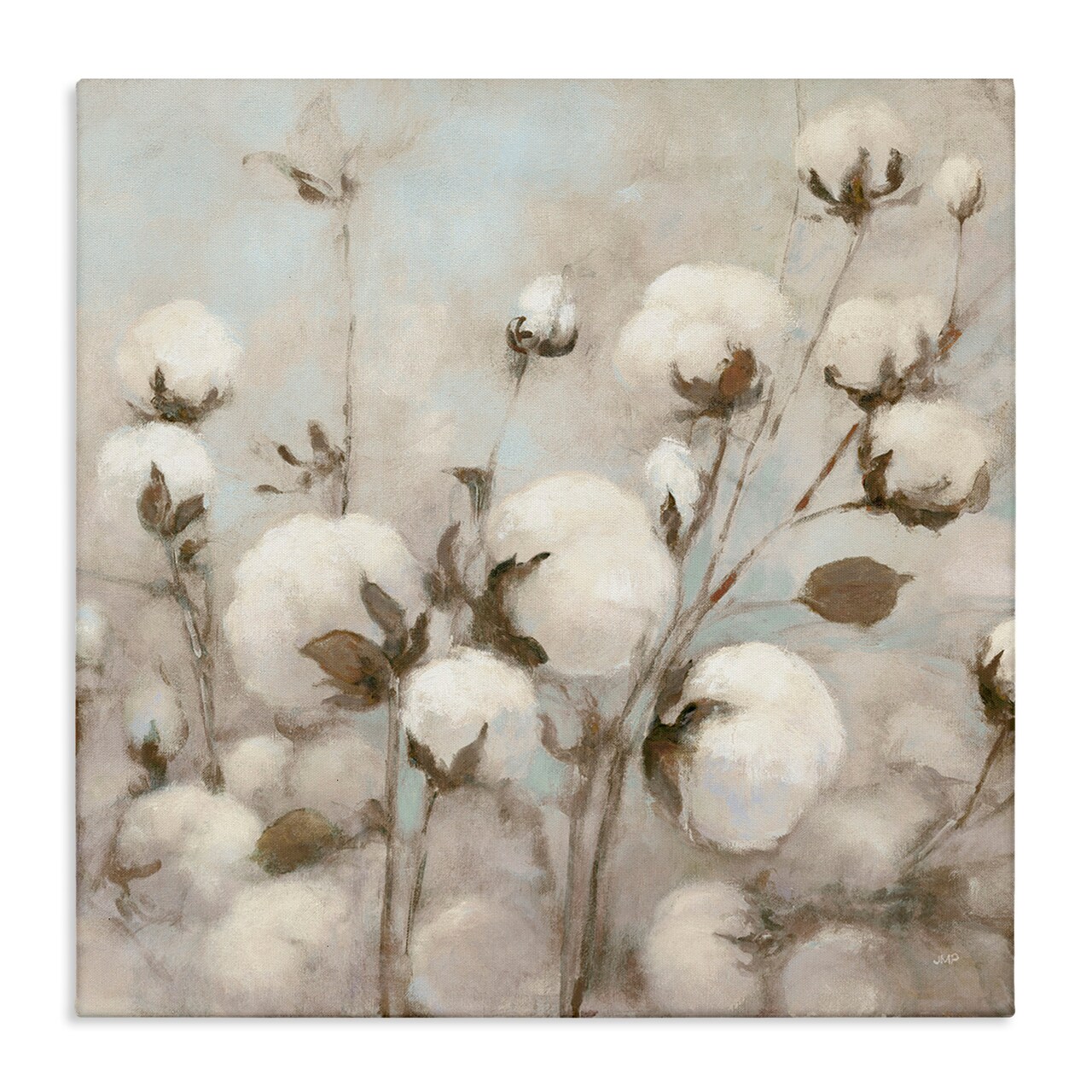 Stupell Industries Neutral Cotton Flower Painting Canvas Wall Art